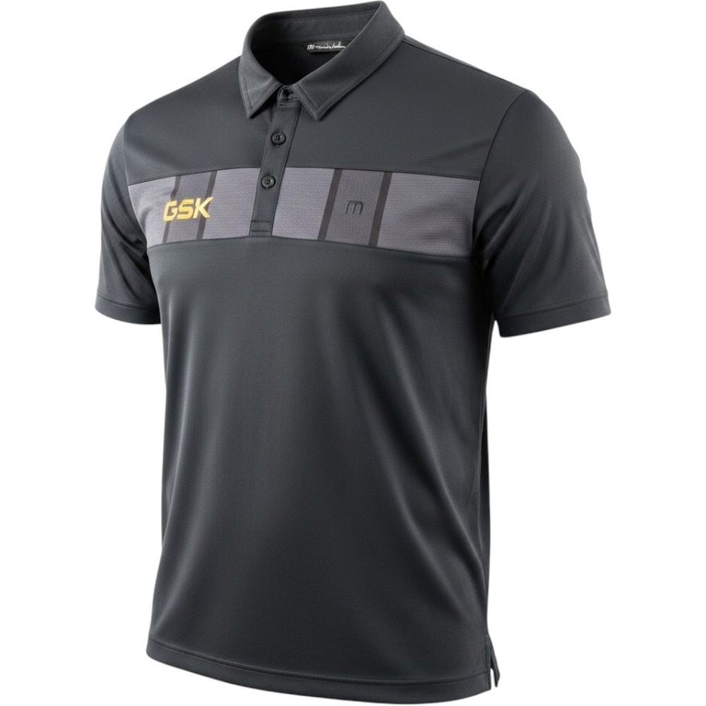 TravisMathew Polo Shirt Men XL Charcoal Grey GSK Logo Performance Golf - Picture 4 of 15
